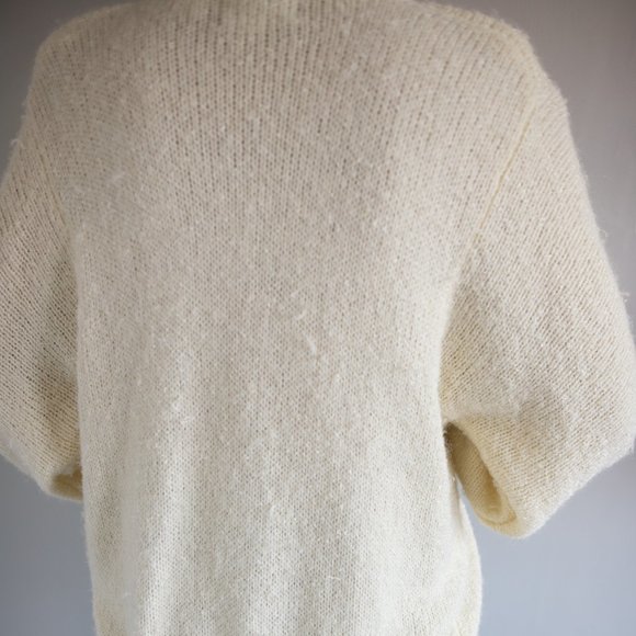 Vintage Puff Sleeve Knit Cardigan Size Medium - Picture 6 of 8